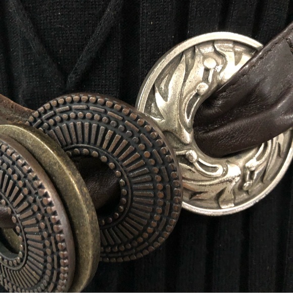 Vintage Sz S Genuine Leather Chocolate Brown Belt - Picture 11 of 12